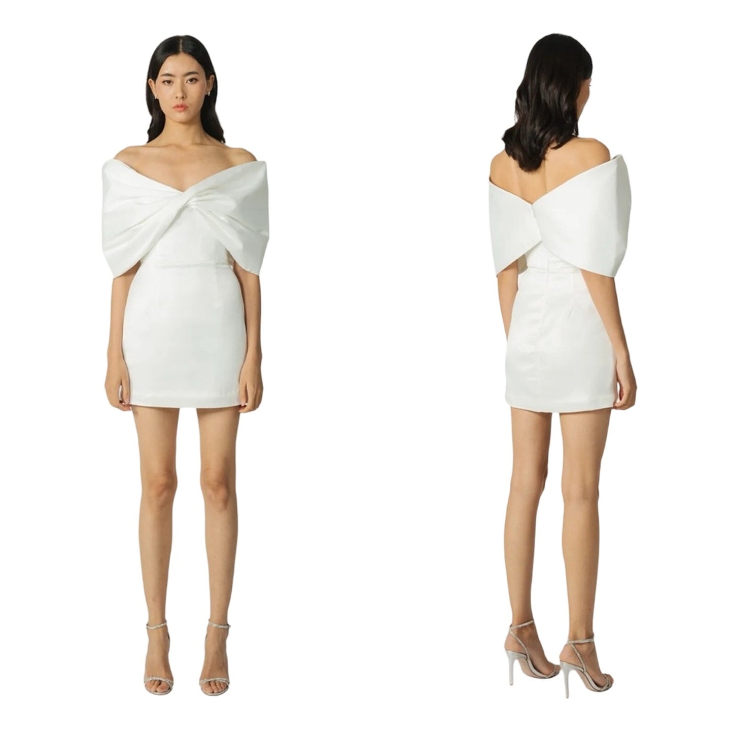 SAU LEE | PAOLA DRESS Off shoulder twist-bow mini dress