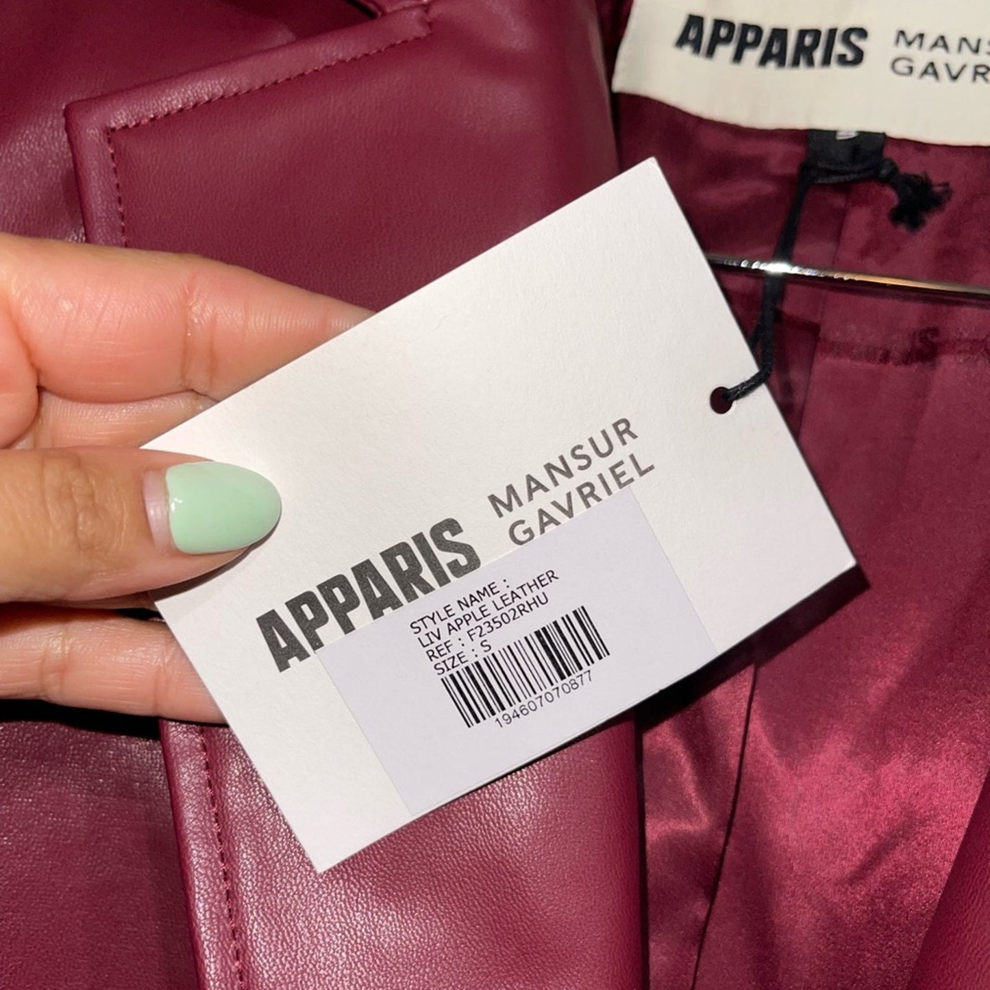 APPARIS x Mansur Gavriel Collaboration | Liv Apple Coat in Rhubarb