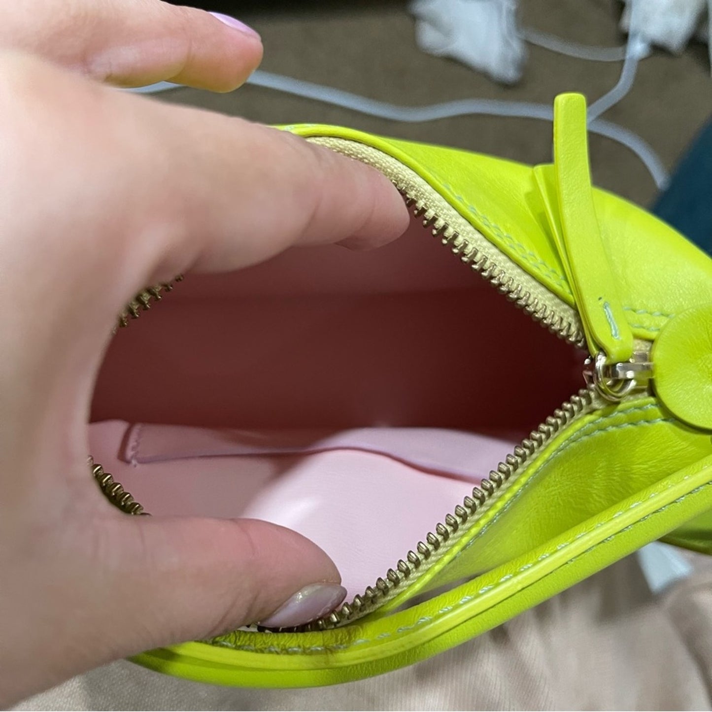 LEONIE HANNE X LIU JO | Leather Hobo Bag In Lime Yellow