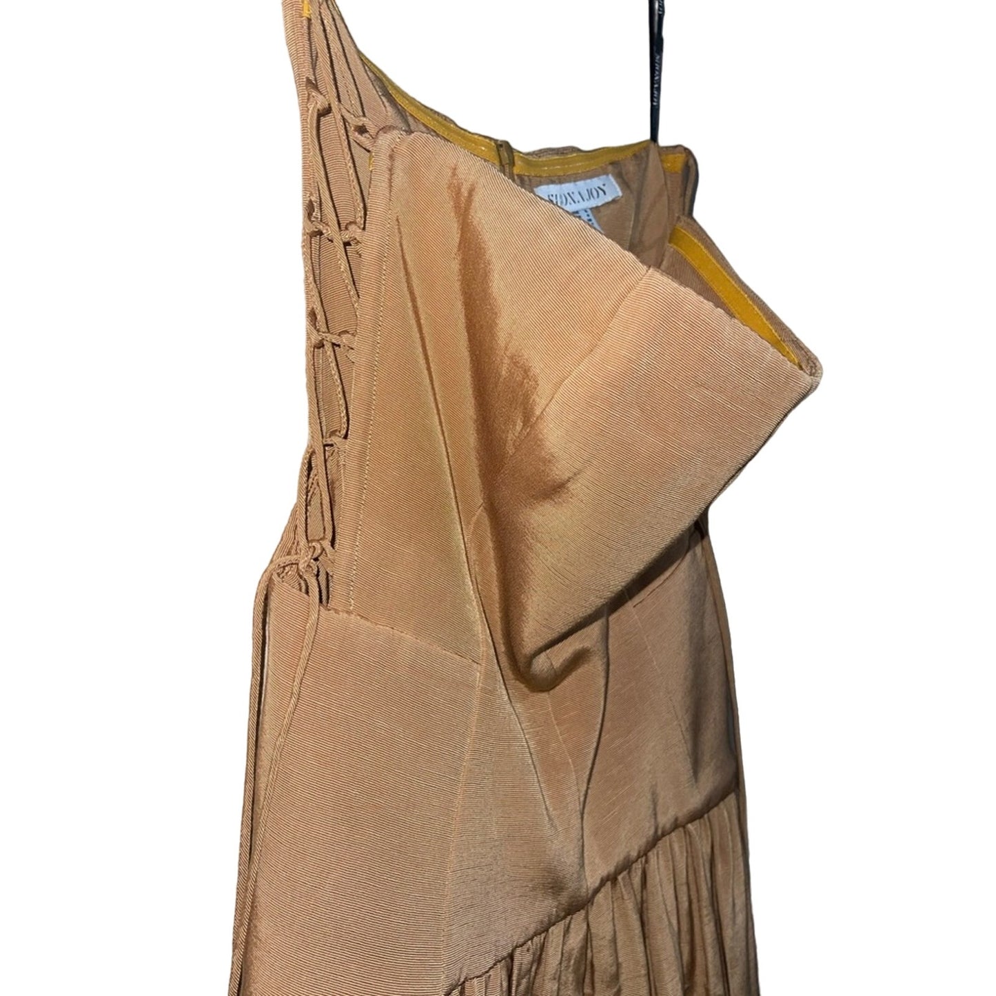 SHONA JOY | Vento Lace Up Strapless Maxi Dress - Sand