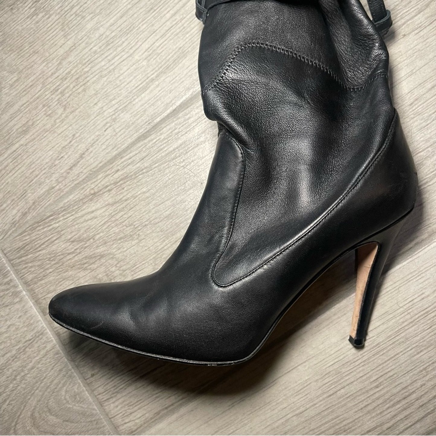 Manolo Blahnik | Cavaba Wrapped Leather Over-the-Knee Black Boot
