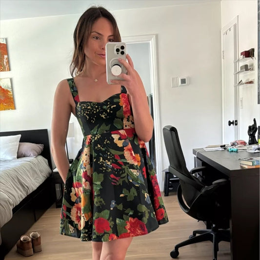 Sezane | Salie Mini Summer Floral Dress In Floral Print Size: 34/2